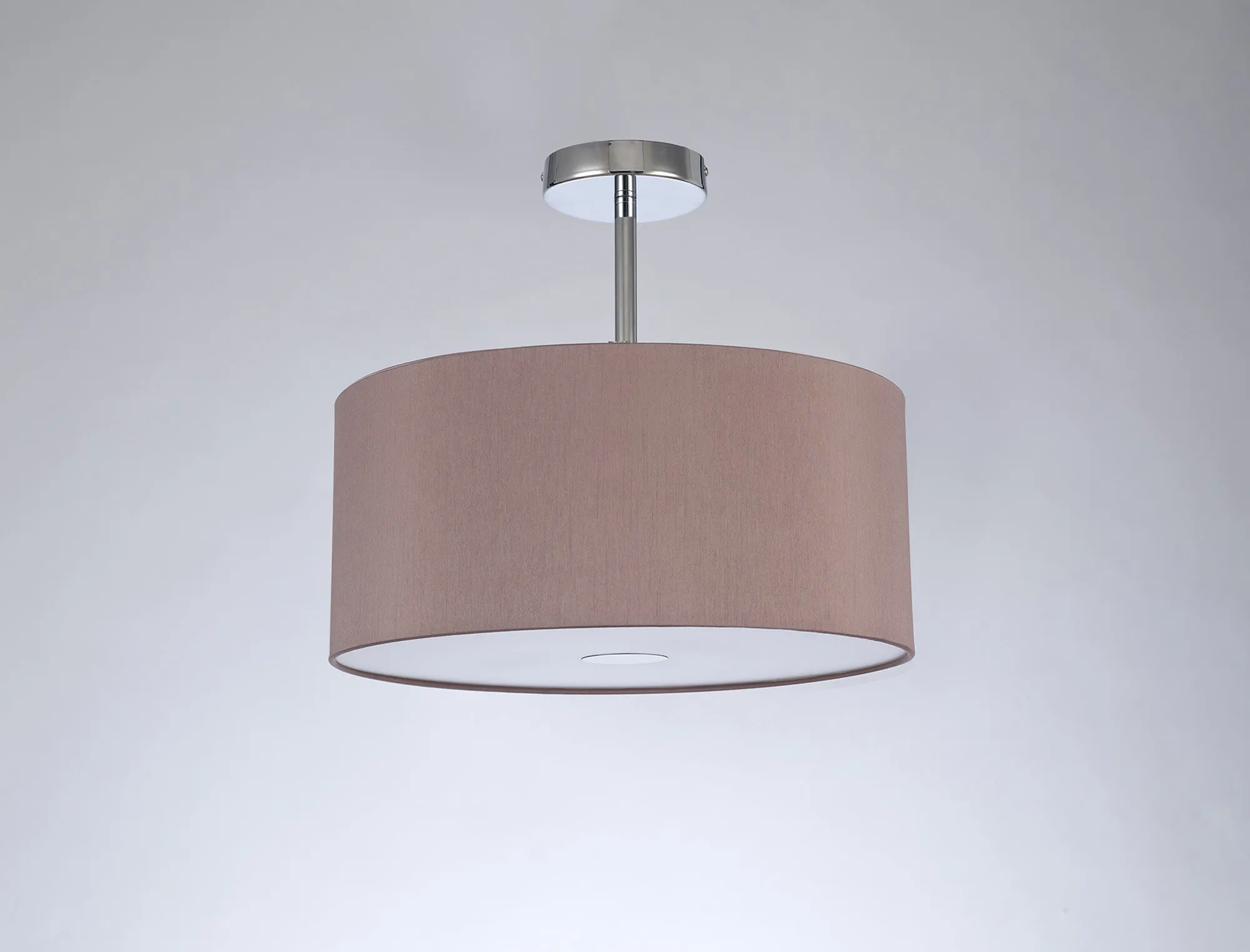 Baymont 40cm Semi Flush 3 Light Polished Chrome, Taupe/Halo Gold, Frosted Diffuser DK0321  Deco Baymont CH TA